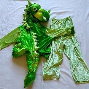 Dinosaur Dino Halloween Costume 2 Piece Green Velour Child Large